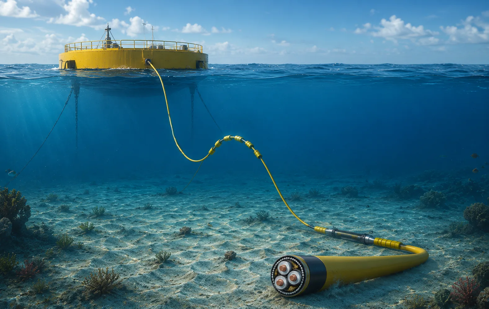 Global subsea cable system architecture diagram